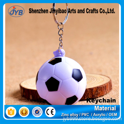 funny soft pvc anti stress ball keyring custom elastic football keychain